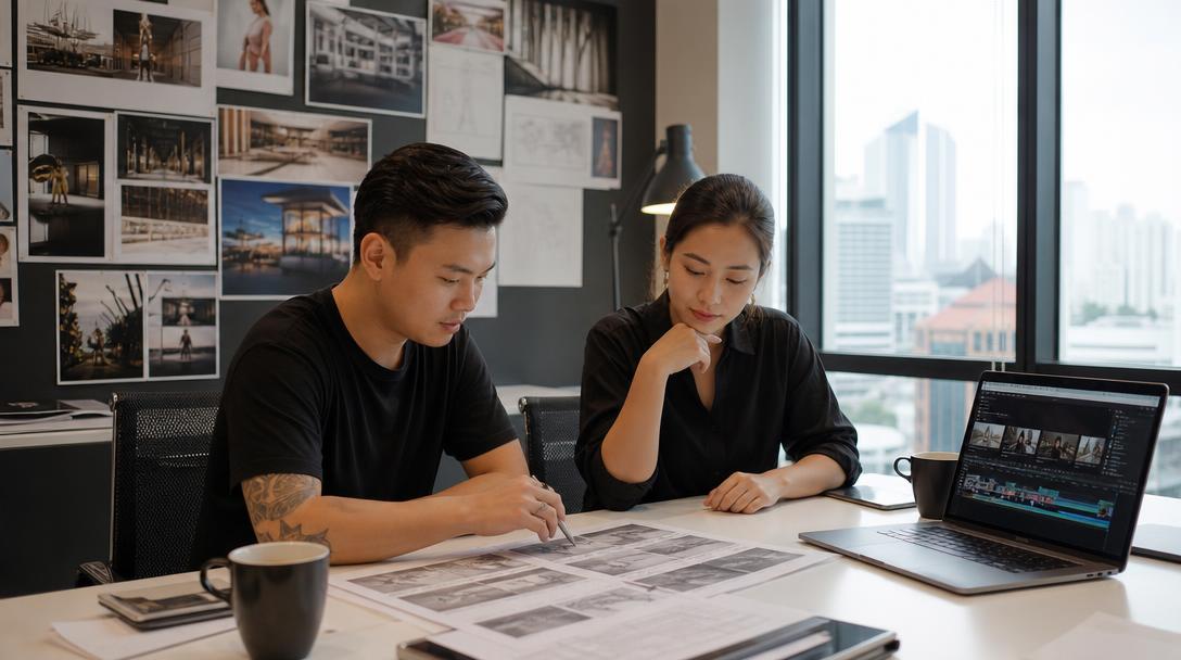 Regional marketing team adapting a video campaign for several Southeast Asian markets